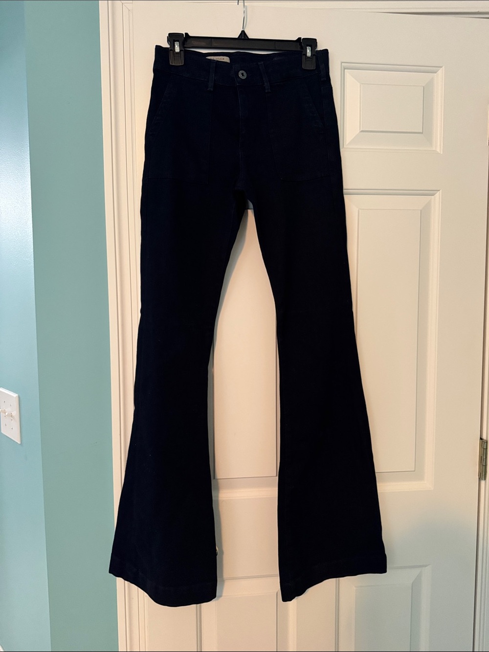 Ag Adriano Goldschmied Dark Blue Flare Wide-Leg Jeans